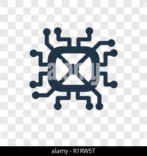 Cpu vector icon isolated on transparent background, Cpu transparency logo concept Stock Vector