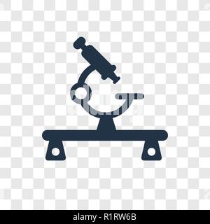 Microscope vector icon isolated on transparent background, Microscope transparency logo concept Stock Vector