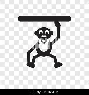 Circus Monkey vector icon isolated on transparent background, Circus Monkey transparency logo concept Stock Vector