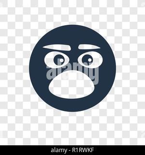 Surprised vector icon isolated on transparent background, Surprised transparency logo concept Stock Vector