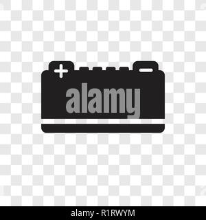 Battery vector icon isolated on transparent background, Battery transparency logo concept Stock Vector