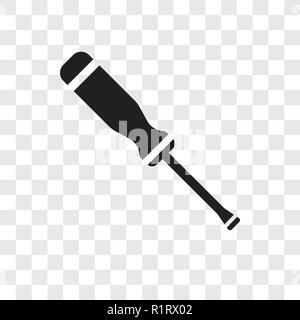 Screwdriver vector icon isolated on transparent background, Screwdriver transparency logo concept Stock Vector