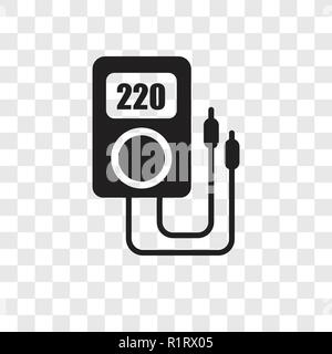 Voltmeter vector icon isolated on transparent background, Voltmeter transparency logo concept Stock Vector