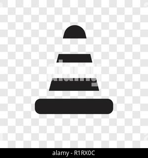 Cone vector icon isolated on transparent background, Cone transparency logo concept Stock Vector