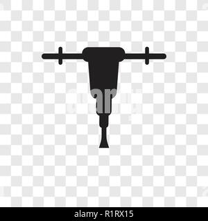 Jackhammer vector icon isolated on transparent background, Jackhammer transparency logo concept Stock Vector