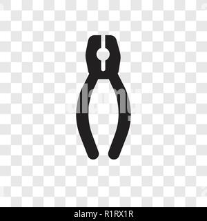 Plier vector icon isolated on transparent background, Plier transparency logo concept Stock Vector