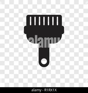 Paint brush vector icon isolated on transparent background, Paint brush transparency logo concept Stock Vector