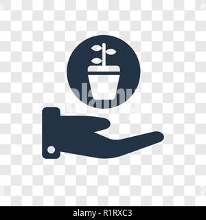 Sprout vector icon isolated on transparent background, Sprout transparency logo concept Stock Vector