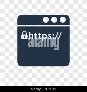 Https vector icon isolated on transparent background, Https transparency logo concept Stock Vector