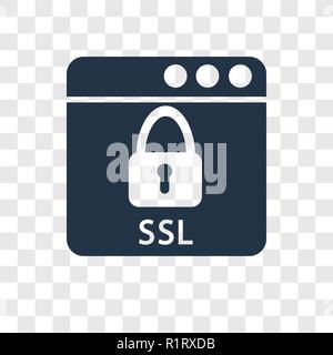 Ssl vector icon isolated on transparent background, Ssl transparency logo concept Stock Vector