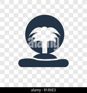 Island vector icon isolated on transparent background, Island transparency logo concept Stock Vector