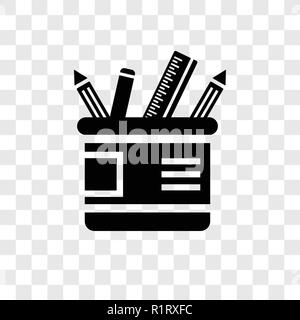 Pencil case vector icon isolated on transparent background, Pencil case transparency logo concept Stock Vector