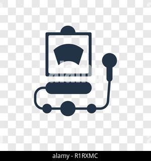 Ultrasound vector icon isolated on transparent background, Ultrasound transparency logo concept Stock Vector