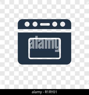 Oven vector icon isolated on transparent background, Oven transparency logo concept Stock Vector