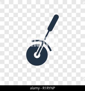 Pizza cutter vector icon isolated on transparent background, Pizza cutter transparency logo concept Stock Vector