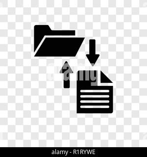 File transfer vector icon isolated on transparent background, File transfer transparency logo concept Stock Vector
