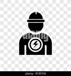 Electrician vector icon isolated on transparent background, Electrician transparency logo concept Stock Vector