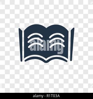 Open book vector icon isolated on transparent background, Open book transparency logo concept Stock Vector