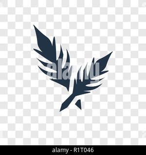 Quill vector icon isolated on transparent background, Quill transparency logo concept Stock Vector