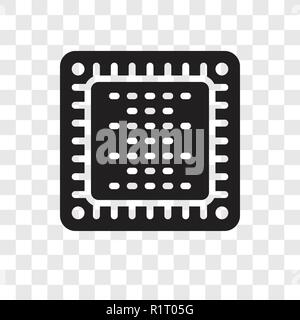 Chip vector icon isolated on transparent background, Chip transparency logo concept Stock Vector