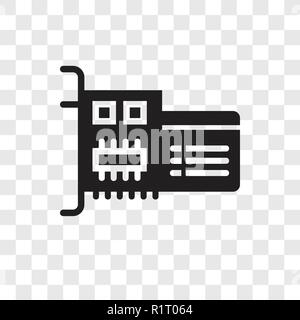 Sound card vector icon isolated on transparent background, Sound card transparency logo concept Stock Vector