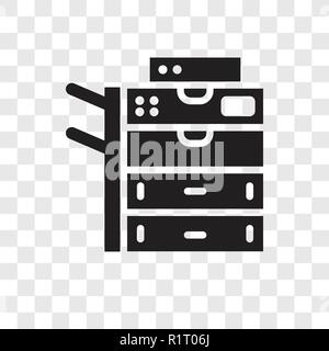 Copy machine vector icon isolated on transparent background, Copy machine transparency logo concept Stock Vector