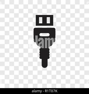 Usb vector icon isolated on transparent background, Usb transparency logo concept Stock Vector
