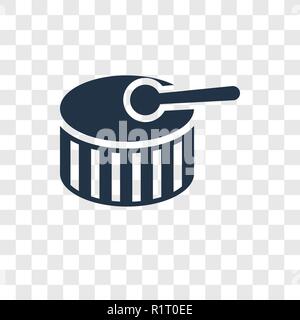 Drum toy vector icon isolated on transparent background, Drum toy transparency logo concept Stock Vector