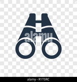 Big Binoculars vector icon isolated on transparent background, Big Binoculars transparency logo concept Stock Vector
