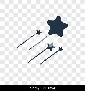 Shooting star vector icon isolated on transparent background, Shooting star transparency logo concept Stock Vector