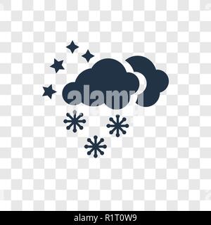 Snow vector icon isolated on transparent background, Snow transparency logo concept Stock Vector