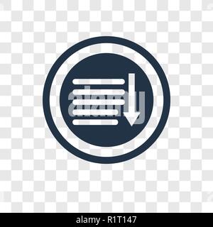 Sort down vector icon isolated on transparent background, Sort down transparency logo concept Stock Vector