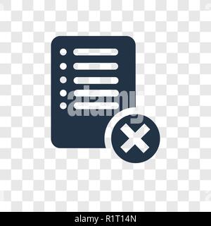 Delete vector icon isolated on transparent background, Delete transparency logo concept Stock Vector