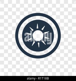 Sun vector icon isolated on transparent background, Sun transparency logo concept Stock Vector
