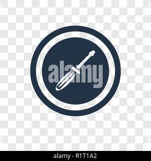 Screwdriver vector icon isolated on transparent background, Screwdriver transparency logo concept Stock Vector