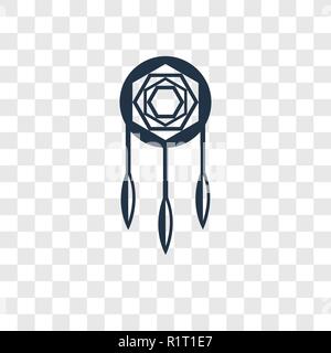 Dreamcatcher vector icon isolated on transparent background, Dreamcatcher transparency logo concept Stock Vector