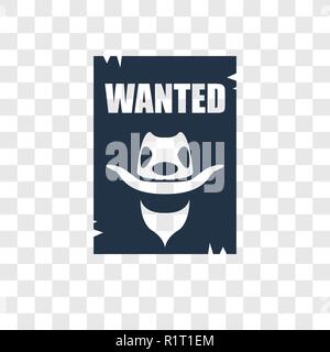 Wanted vector icon isolated on transparent background, Wanted transparency logo concept Stock Vector