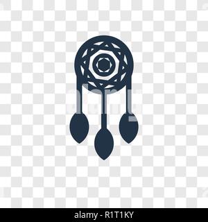 Dreamcatcher vector icon isolated on transparent background, Dreamcatcher transparency logo concept Stock Vector