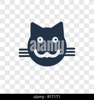 Cat vector icon isolated on transparent background, Cat transparency logo concept Stock Vector