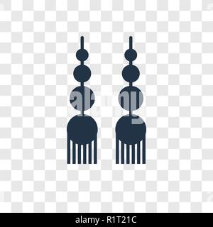 Dangling earrings vector icon isolated on transparent background, Dangling earrings transparency logo concept Stock Vector