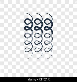 Curling hair vector icon isolated on transparent background, Curling hair transparency logo concept Stock Vector