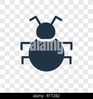 Bug vector icon isolated on transparent background, Bug transparency logo concept Stock Vector