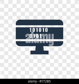 Binary code vector icon isolated on transparent background, Binary code transparency logo concept Stock Vector