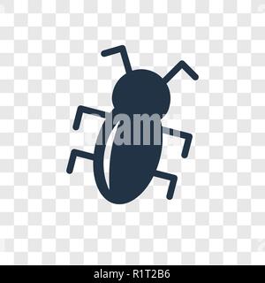 Bug vector icon isolated on transparent background, Bug transparency logo concept Stock Vector