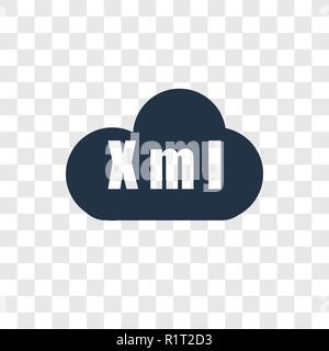 Xml vector icon isolated on transparent background, Xml transparency logo concept Stock Vector