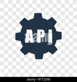 Api vector icon isolated on transparent background, Api transparency logo concept Stock Vector