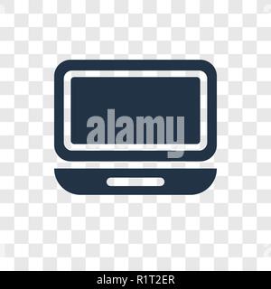 Laptop vector icon isolated on transparent background, Laptop transparency logo concept Stock Vector