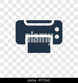 Printer vector icon isolated on transparent background, Printer ...