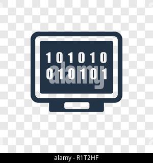 Binary file vector icon isolated on transparent background, Binary file transparency logo concept Stock Vector