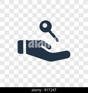 Key vector icon isolated on transparent background, Key transparency logo concept Stock Vector